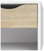 Tvilum 0slo 1 Drawer Bedside Table - White & Oak
