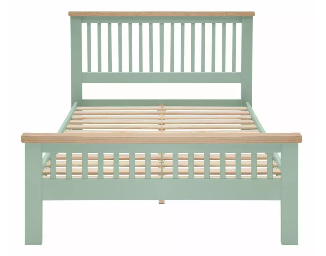 Home Aubrey Double Wooden Bed Frame Sage Green | Modern Bedroom Furniture