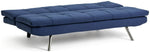 Nolan Fabric 3 Seater Clic Clac Sofa Bed-Denim Blue | Modern Guest Solution