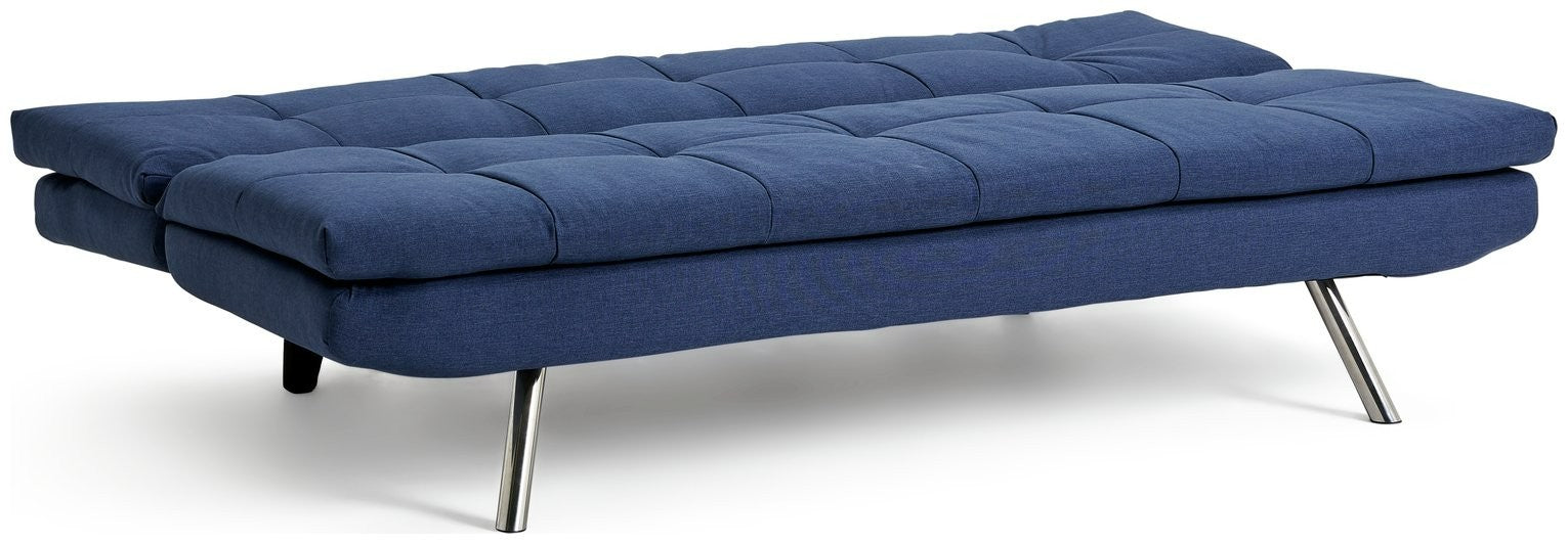 Nolan Fabric 3 Seater Clic Clac Sofa Bed-Denim Blue | Modern Guest Solution