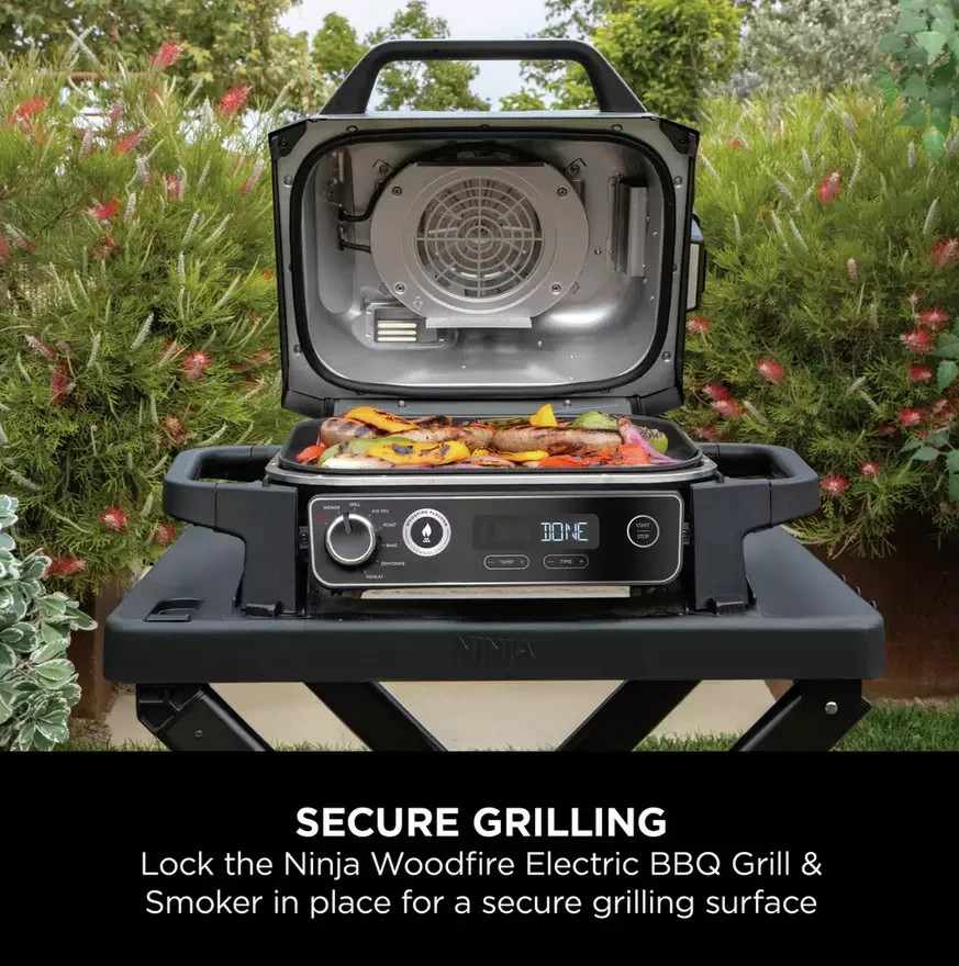 Ninja Woodfire Electric BBQ Stand | Outdoor Grill Trolley Stand