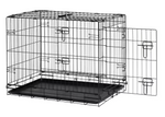 Double Door 30 Inch Pet Cage Medium | Metal Dog Crate Animal Kennel Furniture