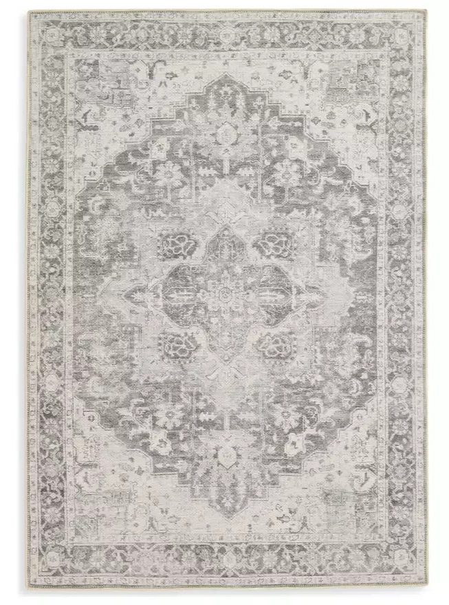 Vintage Effect Grey Rug 120x170cm | Vintage Living Room Bedroom Area Rug Carpet