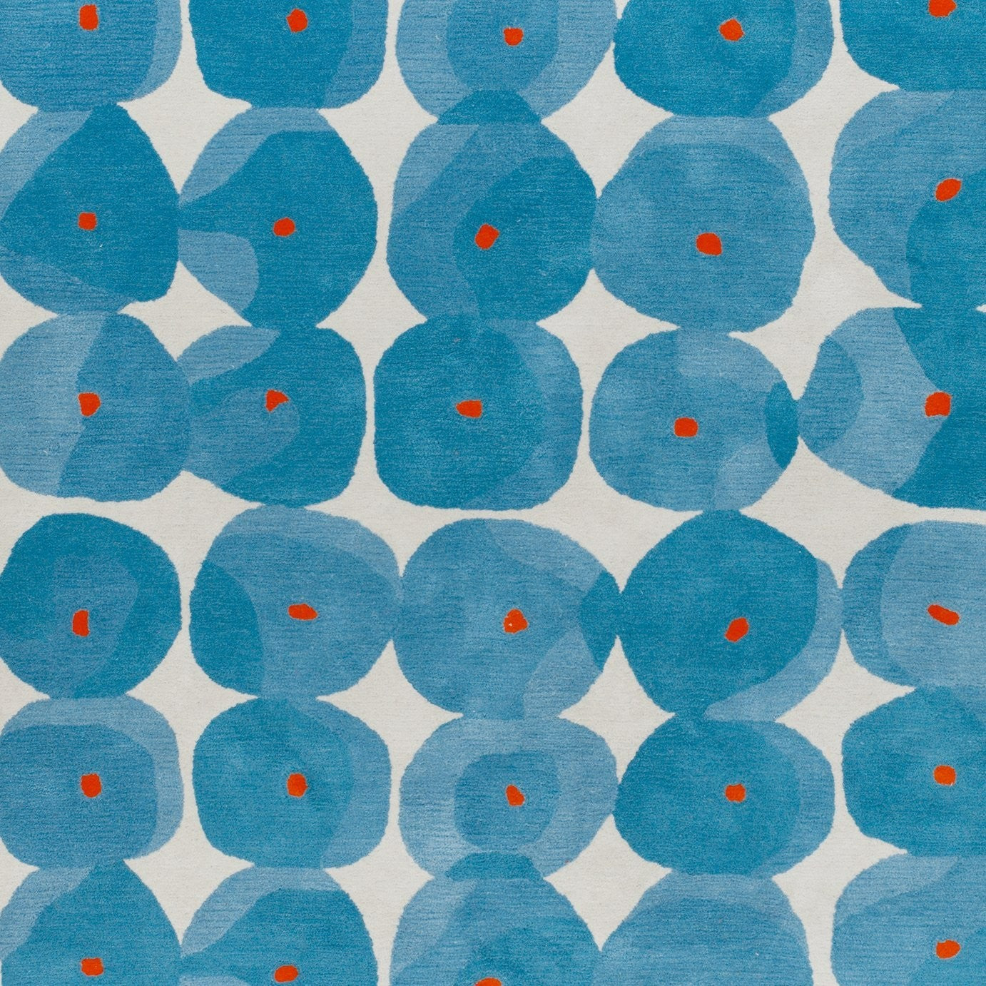 Tash Patterned Blue Wool Cut Pile Rug - 240x170cm