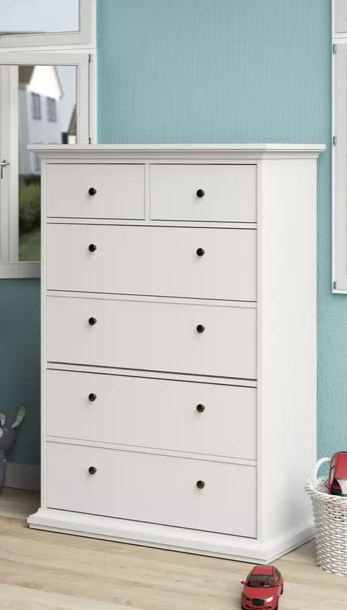 Tvilum Paris 6 Drawer Chest - White (B Grade)