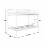 Mason Single Bunk Bed For Kids / Adults / Teenager - Silver (No Mattress)
