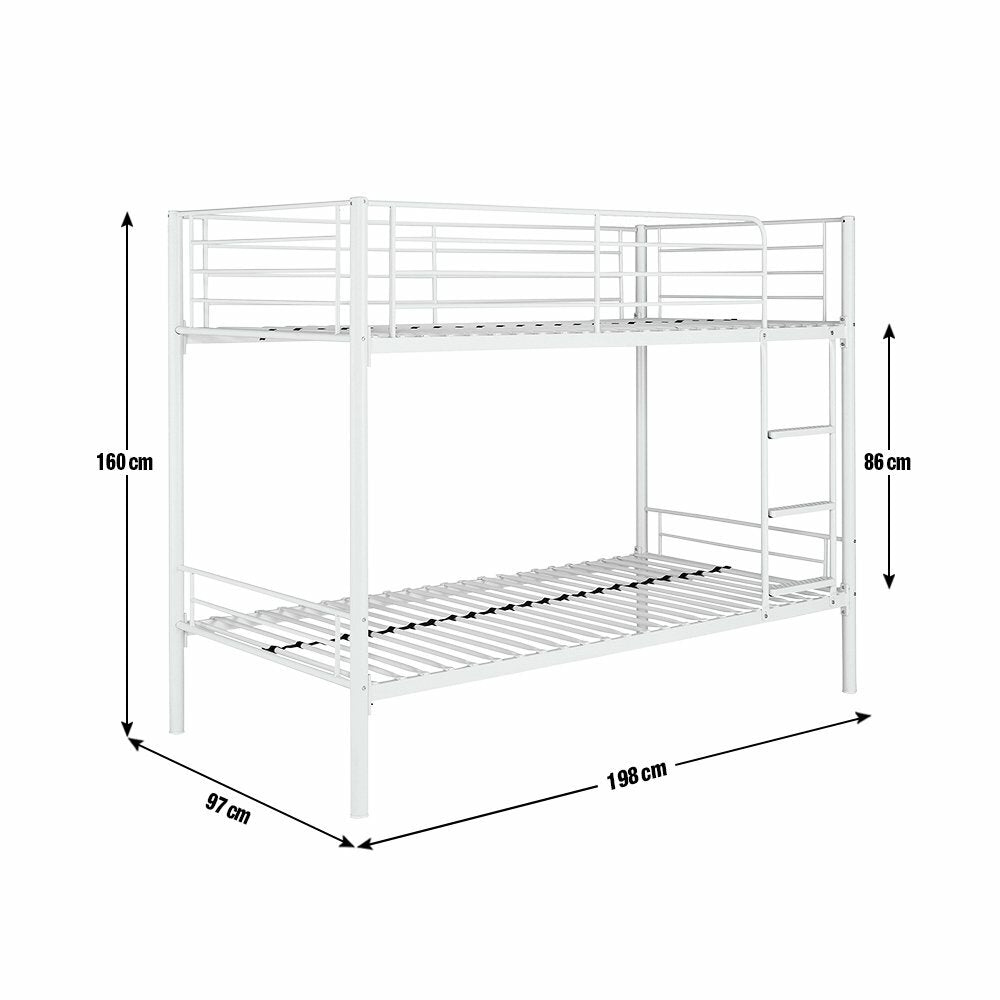 Mason Single Bunk Bed For Kids / Adults / Teenager - Silver (No Mattress)