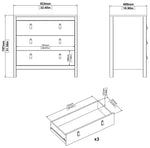 Tvilum Madrid 3 Drawer Chest - Black