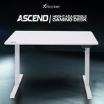 X Rocker Ascend Electric Height Adjustable Gaming Desk-White |Streamer Workspace