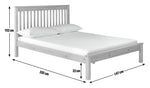Home Aspley Double Wooden Bed Frame - White | Sturdy Sleeping Support