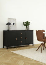 Tvilum Madrid 2 Door 3 Drawer Sideboard - Black | Black sideboard
