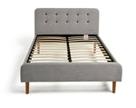Aspen Kingsize Fabric Bed Frame - Grey | Comfortable Soft Night Rest