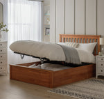 Home Aspley Kingsize Wooden Ottoman - Oak Stain | oak ottoman bed