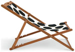 Habitat Folding Wooden Garden Deck Chair - Black & White | Outdoor Patio Lounger