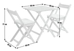 Evissa 2 Seater Folding Wooden Garden Bistro Set | small garden furniture