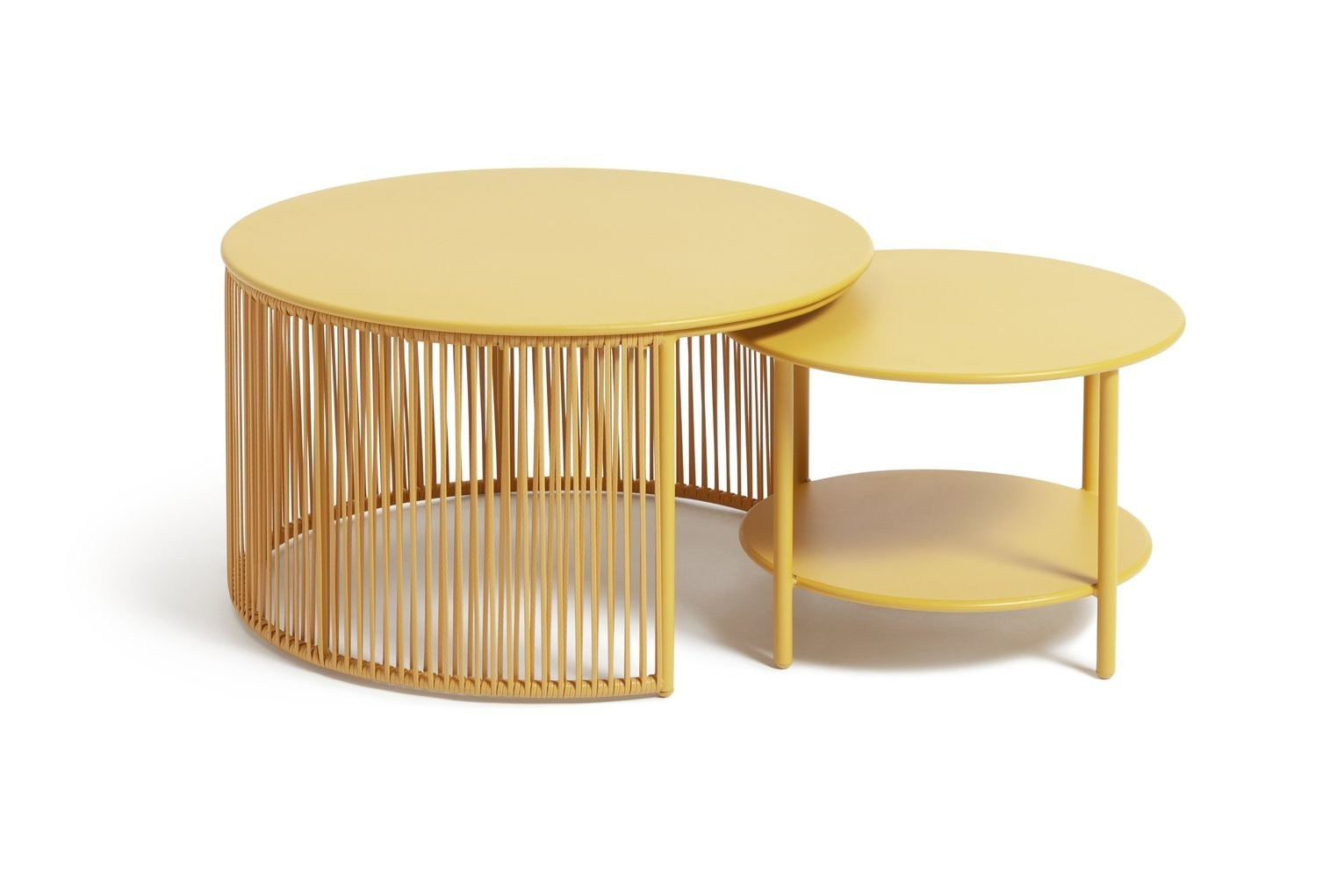 Ipanema Metal Garden Coffee Table - Yellow | Compact garden coffee table set