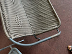 2 Seater Steel & Wicker Effect Garden Bench-Brown
