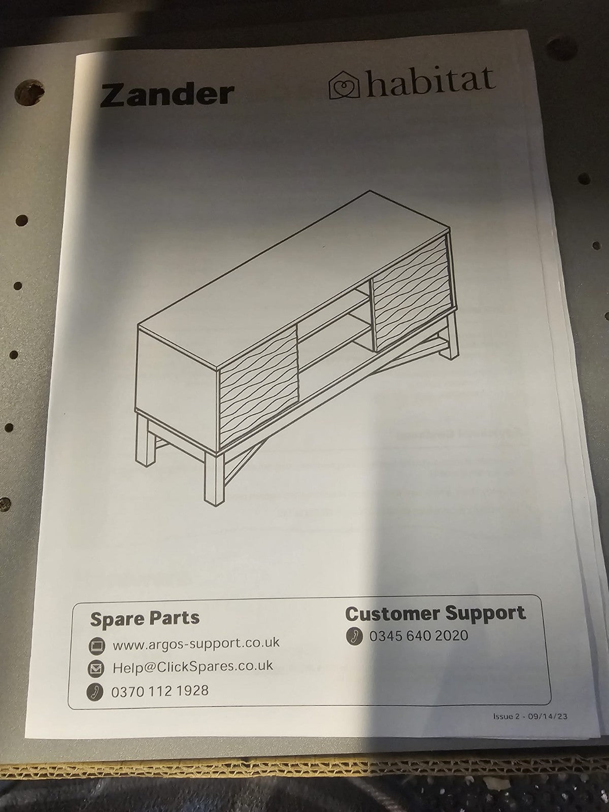 Zander Textured TV Unit - Grey (B Grade)