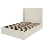 Kempley Double End Lift Ottoman Bed - Cream | Space Saving Sleep Solution