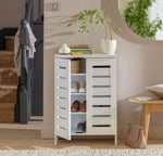 Slatted 2 Door Shoe Storage Cabinet - White ( B Grade 24988 )