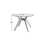 Zela Glass 4 Seater Dining Table - Walnut | Chic Mealtime Setup