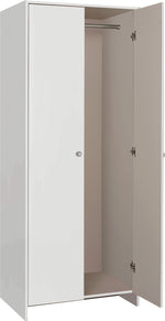 Home Seville 2 Door Wardrobe - White | Sturdy Storage Cabinet Bedroom Clothes