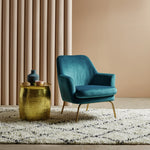 Celine Velvet Accent Chair - Blue | Vibrant Color Accent