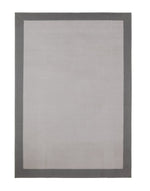 Home Plain Border Grey Cut Pile Rug - 230x160cm
