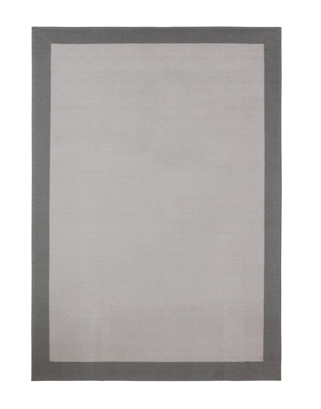 Home Plain Border Grey Cut Pile Rug - 230x160cm