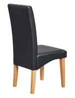 Home Pair of Skirted Dining Chairs Black | Upholstered Dining Room Chairs