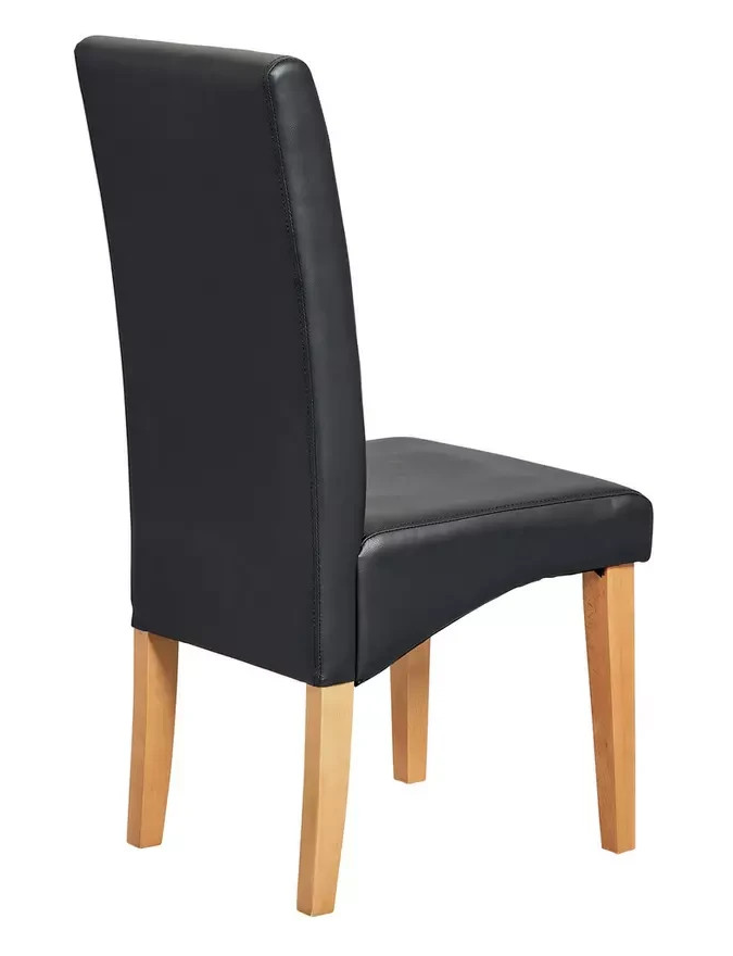 Home Pair of Skirted Dining Chairs Black | Upholstered Dining Room Chairs