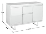 Home Sleigh 3 Door 1 Drawer Sideboard - White Gloss ( B Grade )