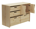 Habitat Kids Rico Double Solid Pine Storage Toy Box Wood Work Space Shelves