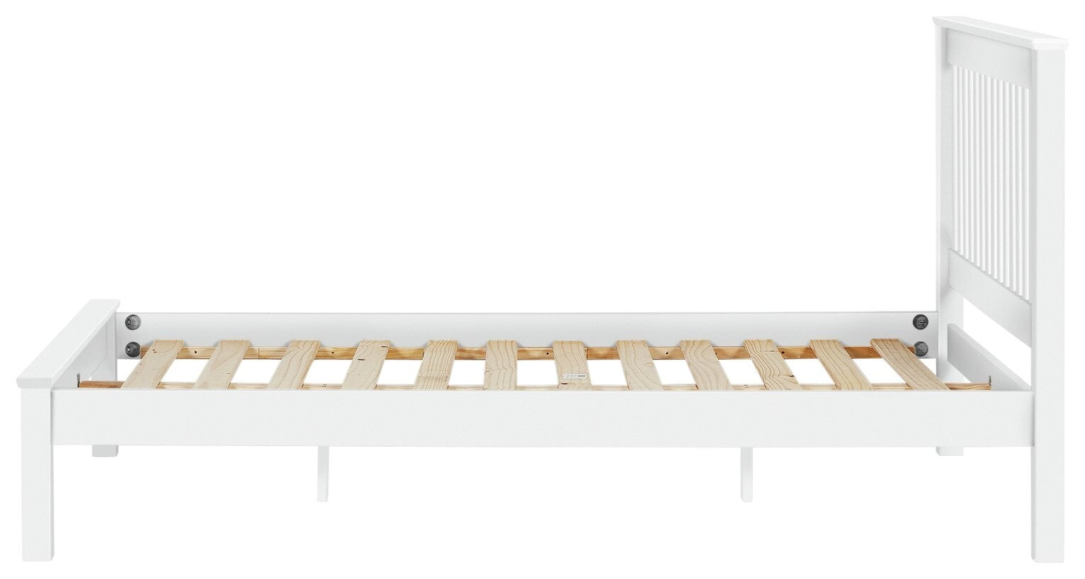 Aspley Kingsize Wooden Bed Frame - White (S)