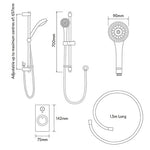 Aqualisa Visage HP/Combi Rear-Fed Single Outlet Chrome Thermostatic Digital Show