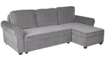 Addie Velvet Reversible Storage Sofa Bed - Grey