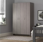 Home Seville 3 Door Wardrobe - Grey Oak Effect | Triple wardrobe