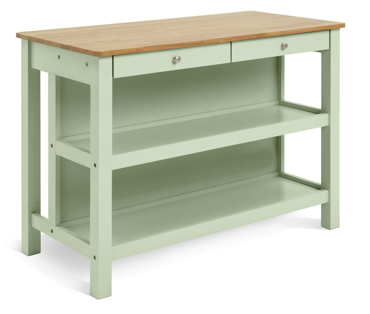 Home Chicago Wooden 2 Seater Bar Island - Sage | Compact Breakfast Setup