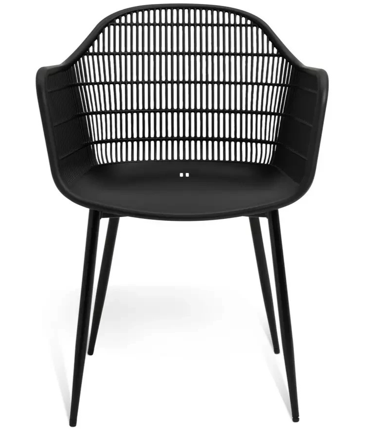 Serpa Set of 2 Plastic Garden Chairs - Black