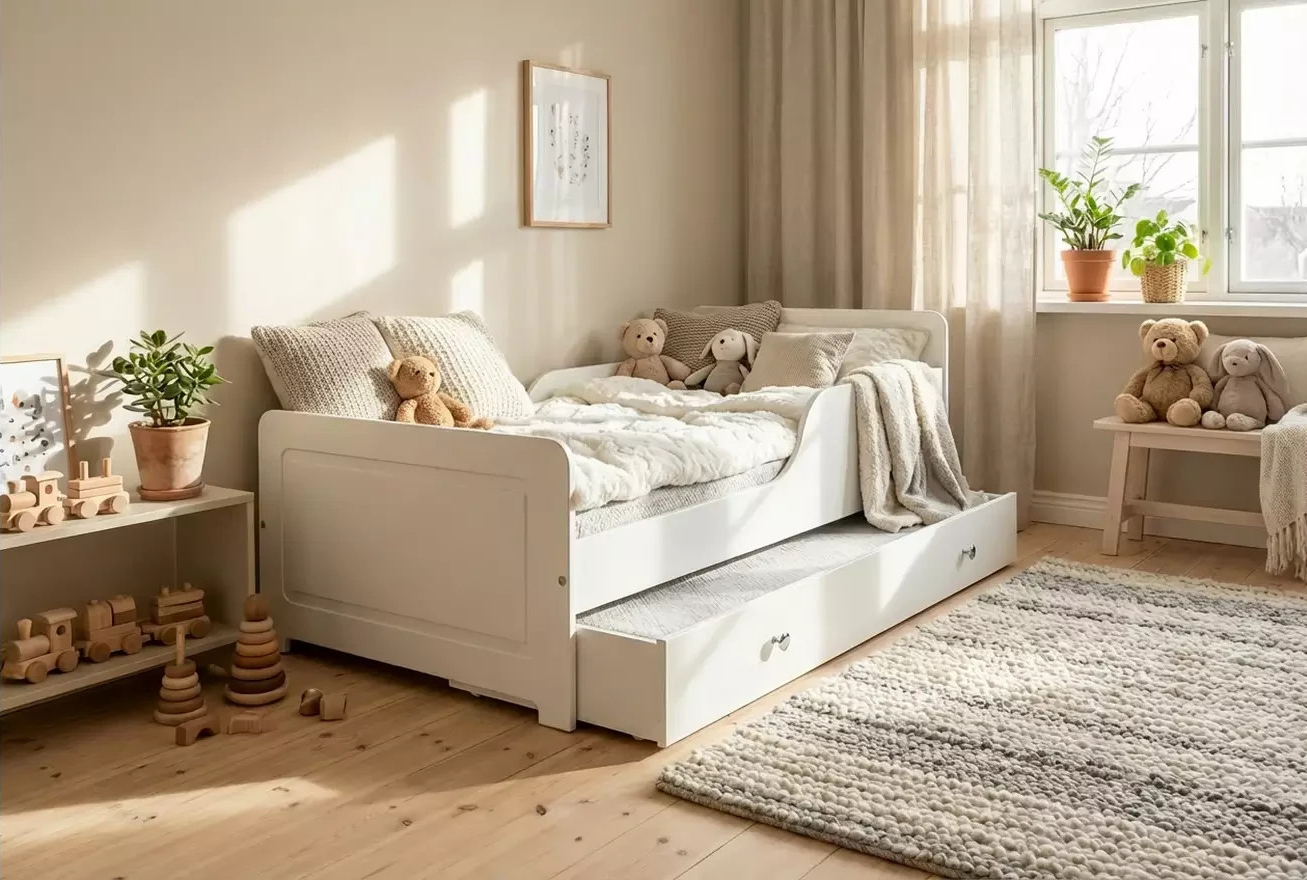 Brooklyn Toddler Bed With Drawer White | Kids Children's Bedroom Bed Frame