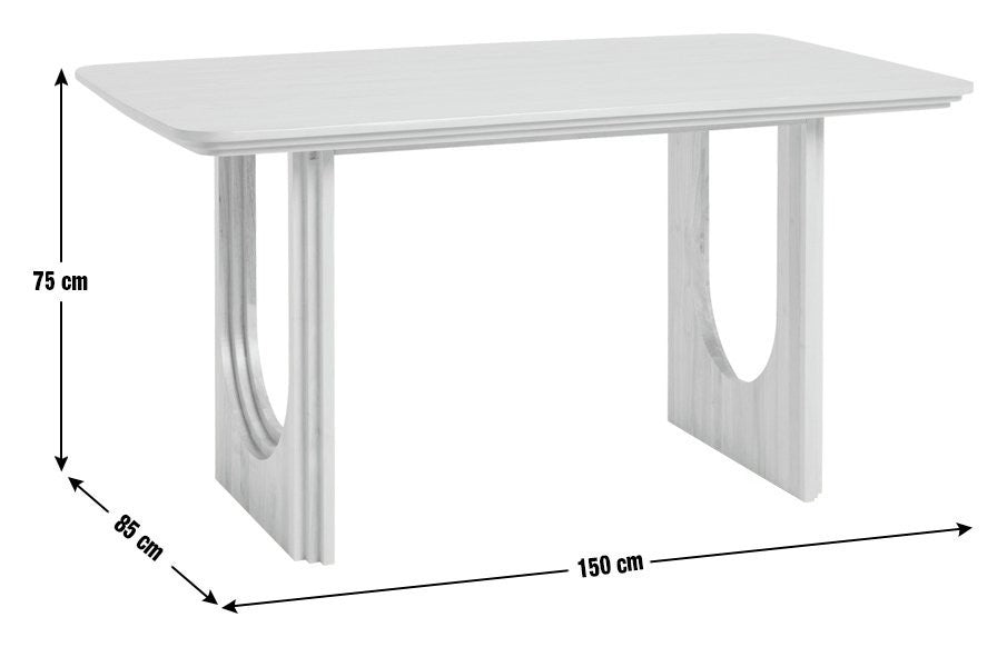 Trezy Solid Wood 6 Seater Dining Table - Oak | Exclusive Design Family Dining
