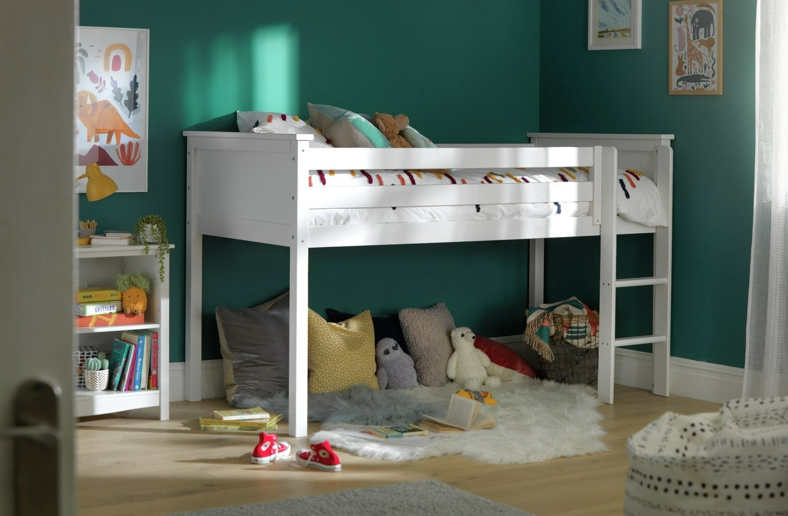 Brooklyn Midsleeper Bed Frame-White | Midsleeper bed frame white