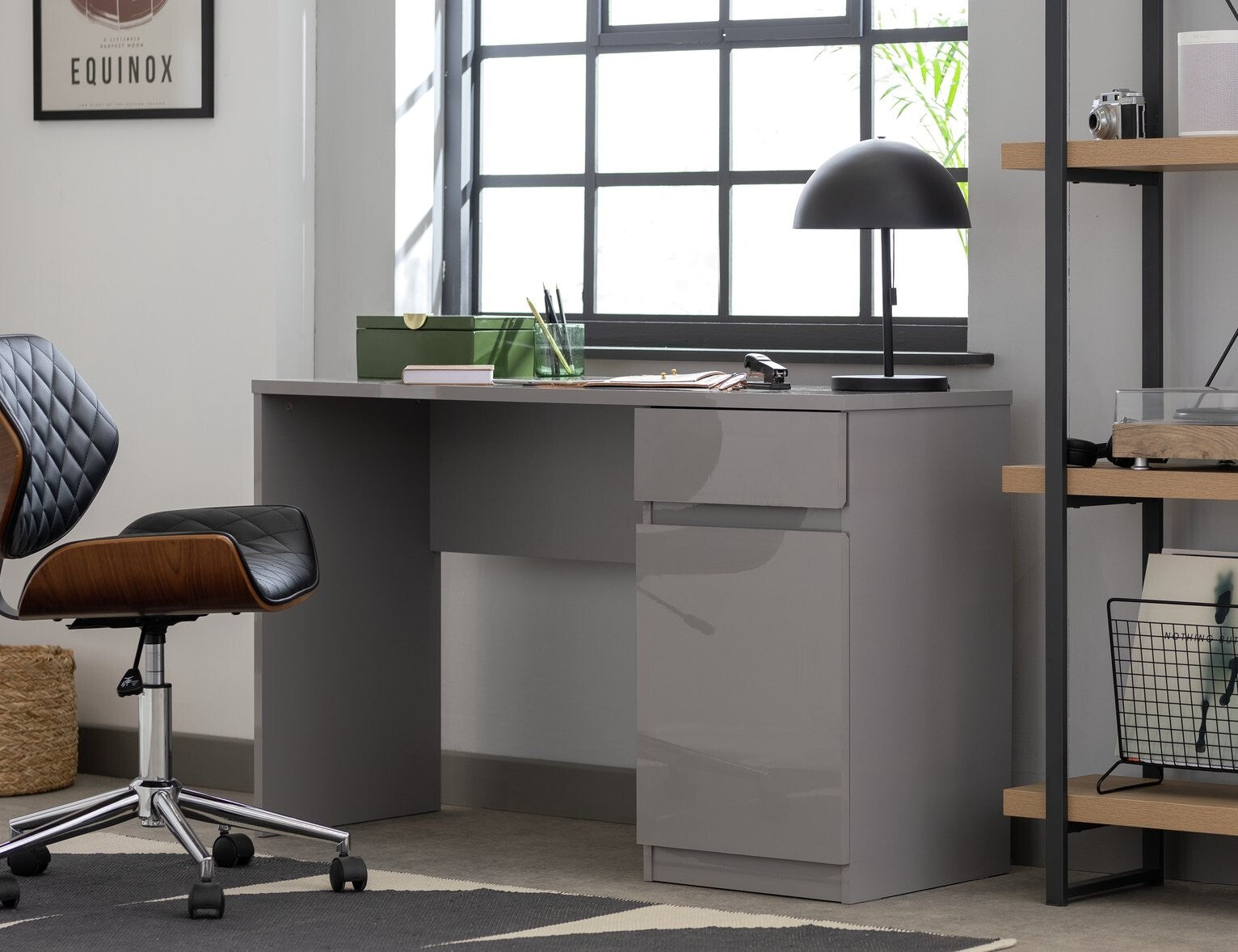 Habitat Jenson 1 Drawer Office Desk - Grey | Modern Computer Workstation Table