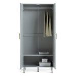 Monica 2 Door Wardrobe - Grey | Compact grey wardrobe