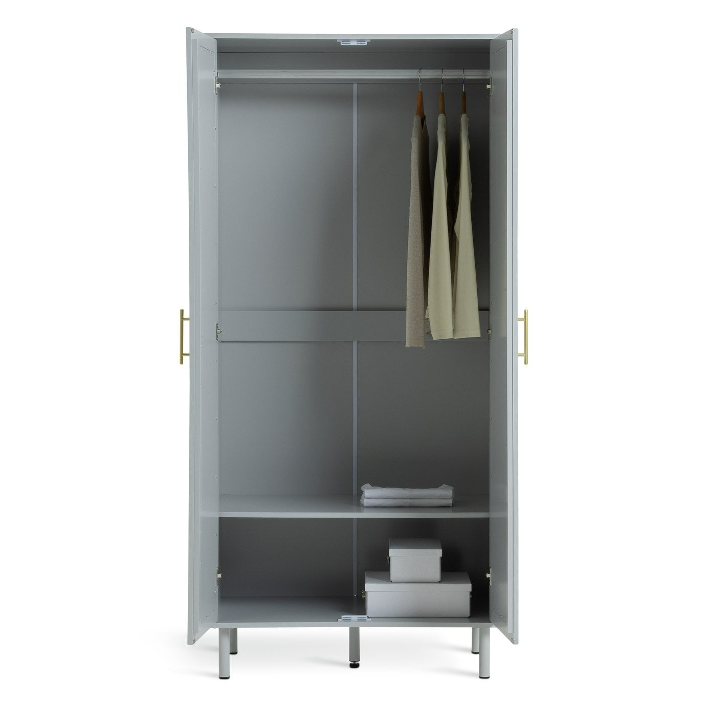 Monica 2 Door Wardrobe - Grey | Compact grey wardrobe