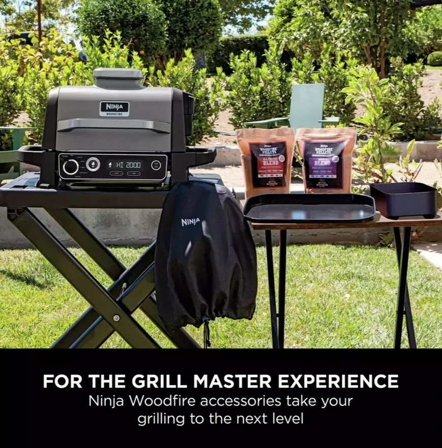 Ninja Woodfire Electric BBQ Stand | Outdoor Grill Trolley Stand