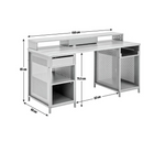 Home Modular 1 Drawer Gaming Desk - Oak Effect & Grey | Study Workstation Table