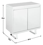 Sleigh 2 Door Sideboard - White Gloss | White Gloss Furniture for Living Room