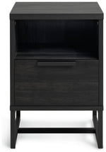 Nomad 1 Drawer Bedside Table - Black