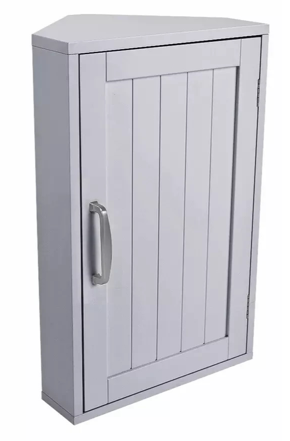 Original And Home Tongue & Groove Corner Wall Cabinet Grey | Bathroom Storage